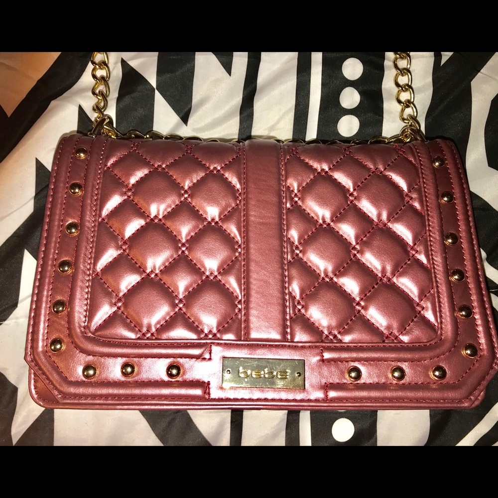BeBe pink metallic purse